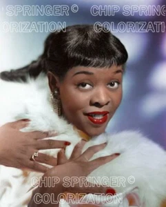 DINAH WASHINGTON S/W to COLOR 1955 | Schönes 8x10 FARBFOTO VON CHIP SPRINGER - Bild 1 von 1