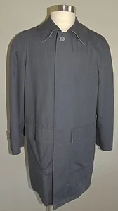 VINTAGE MEN'S TOWNCRAFT GRAY COTTON BLEND 5 BUTTON ALL WEATHER COAT 38R - Picture 1 of 9