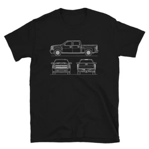 Chevy Silverado 1500 Blueprint Mens T-shirt Pickup Truck Tee Shirt For Men 2011 - Picture 1 of 7
