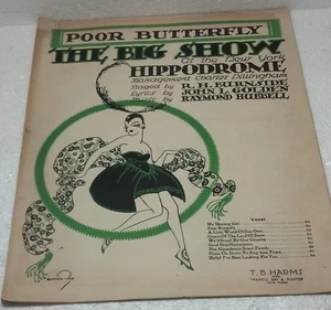 1916 Sheet music for "Poor Butterfly" by J. Golden / R. Hubbell- Hippodrome - Picture 1 of 8