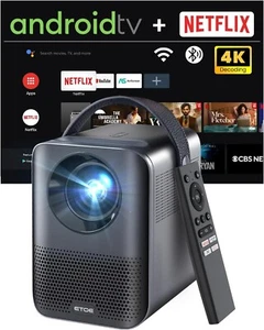 ETOE D2 Pro 1080P Android TV 10.0 Portable Home Theater Smart Projector (A1172) - Picture 1 of 9