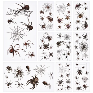 10 Packs Waterproof Temporary Tattoo Body Sticker Spider Fake Halloween Tattoo C - Picture 1 of 9