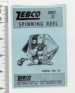 Carrete giratorio Zebco modelo 33 manual lista de piezas carrete de pesca antiguo - Imagen 1 de 2