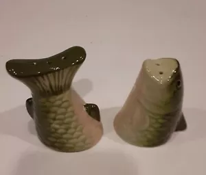 Whimsical Keramik Fisch S&P Shakers männliche Jagdhütte - Bild 1 von 5