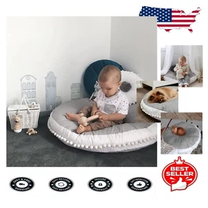 Oversized Light Grey Kids Floor Pillow - Perfect for Reading Nooks & Playtime - Picture 1 of 9