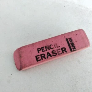 Pink Eraser Made In Taiwan Vintage 2 1/4 5/8 In - Picture 1 of 2