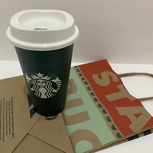 Starbucks Holiday 2020 Color Changing Green Red Hot Cup Reusable 16 oz NEU mit Tasche - Bild 1 von 5