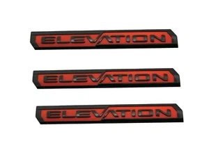 3PCS Gloss Black Red Door Rear Elevation Emblem Badge for Sierra 1500 Canyon - Picture 1 of 4