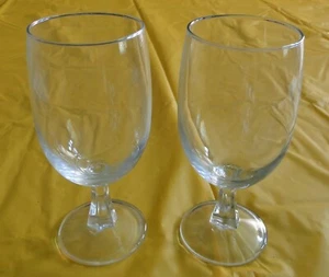 2er Set Klarglas, einfache Schüssel, mehrseitiger Stiel 15oz Wasserkelche - Bild 1 von 3