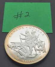 ***CANADA 1990 PROOF SILVER DOLLAR *** 1690 - 1990 KELSEY *** TONED # 2 ***