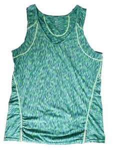 Athleta Damen-Tanktop MEDIUM sportlich Laufen Yoga GRÜN Reißverschlusstasche V-Ausschnitt gebraucht, in einwandfreiem Zustand - Bild 1 von 6