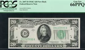 NEW BACK. $20 1934C Cleveland FRN. Fr. 2057-Dnb. PCGS 66 PPQ. - Picture 1 of 2