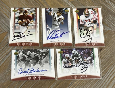 LOT OF (14) DIFFERENT SIGNED AUTOGRAPHED 2006 UD LEGENDS FOOTBALL CARDS, HOF+! - Image 1 of 3