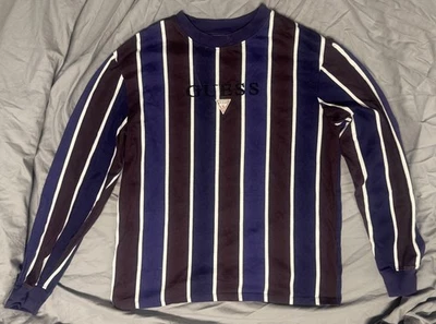 Vintage GUESS Shirt Mens Medium Black/Purple Striped Los Angeles ASAP Rocky - Image 1 of 4