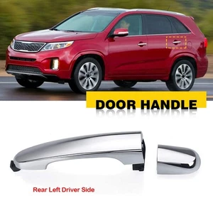Door Handle Outside Rear Driver Side Left For Kia Sorento 2011-2015 Chrome - Picture 1 of 11