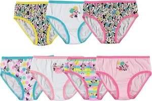 Disney Girls' Minnie 18 Months, 7-pack 100% Combed Cotton With Classic Print - Picture 1 of 4