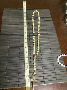 Custom Made Rosary Wood Beads. Glass And Crystal Beads In Between. - Picture 1 of 9