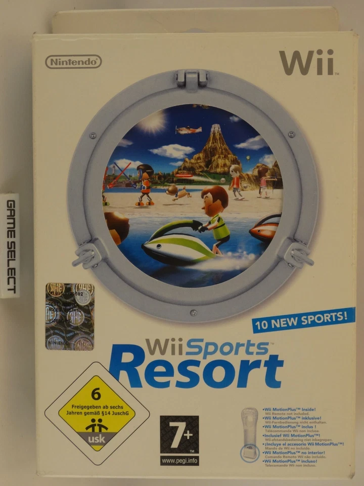 WII SPORTS RESORT NINTENDO WII PAL ITA ITALIANO BUNDLE COMPLETO con MOTION PLUS - Immagine 1 di 4