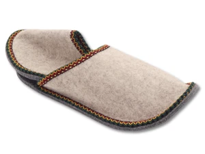 Ciabatta per ospiti - beige - feltro di lana - pantofole per ospiti - Foto 1 di 14