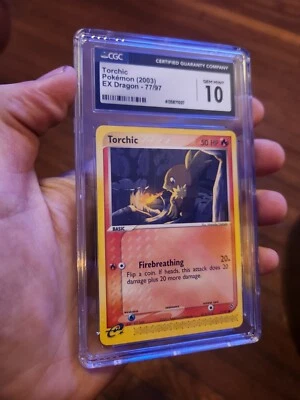 (POP 8) CGC 10 GEM MINT 2003 Pokemon EX Dragon Torchic 77/97 eReader Card - Image 1 of 4