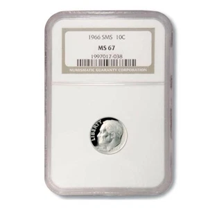USA Roosevelt Dime 1966 SMS NGC MS67 - Picture 1 of 3