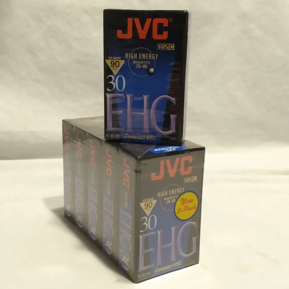 Jvc TC-30 EHG Compact Blank Camcorder Video Tape VHS-C 5 pack