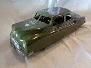 EUC 1950S LOUIS MARX CO. US ARMY MILITARY POLICE CAR - FRICTION MOTOR WORKS - Picture 1 of 12