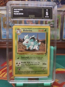 Registration ERROR! Misprint Nidorina Pokemon Card Base Set 2 #53 Graded GMA - Picture 1 of 5