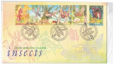 Australia Post FDC: 13 July 1995 - Cocos (Keeling) Islands Insects - Image 1 of 2