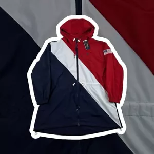 Ralph Lauren Polo Lightweight Windbreaker Parka Red White Navy Medium - Picture 1 of 3