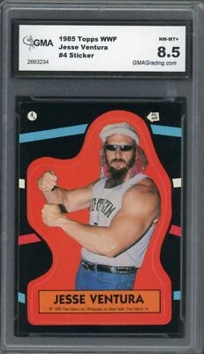 1985 Topps WWF Pro Wrestling Stars Stickers #4 Jesse Ventura Graded 8.5 NM-MT+ - Image 1 of 2