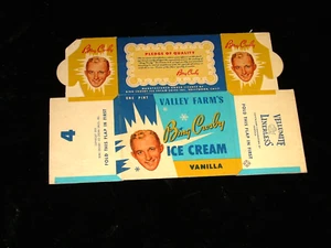 BING CROSBY ICE CREAM 'THE CREAM OF THE STARS' Vintage Box Unused 1 Pint- Flat - Picture 1 of 2