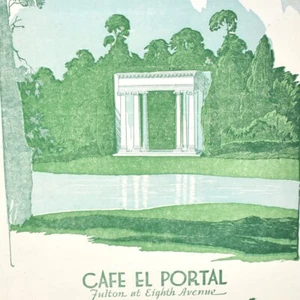 1950s Cafe El Portal Restaurant Menu Golden Gate Park Fulton Ave San Francisco - Picture 1 of 4