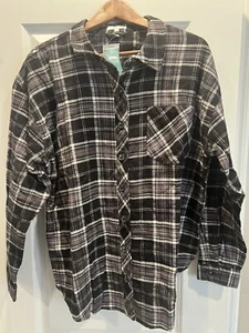 Maurices Shirt Womens X-large Black Plaid Flannel Button Front Comfort Classic - Picture 1 of 12