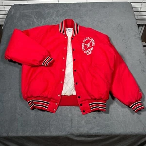 Vintage Neff Jacket Mens XXL 2XL Red Puffer Bomber Quilted Football Coach USA - Picture 1 of 11
