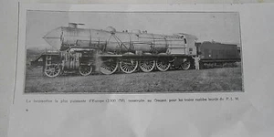 Die stärkste Lokomotive gebaut im Creusot Bild Print 1925 - Bild 1 von 1