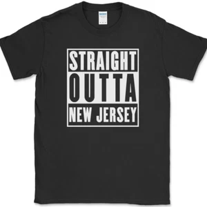 Straight Outta New Jersey T-Shirt lustig State Pride Humor Geschenk Text Tee - Bild 1 von 10