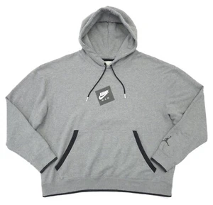 Nike Jumpman Air Jordan Para Hombres 2XL Clásico Estampado Pullover Sudadera con Capucha Gris - Imagen 1 de 12