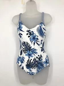 SeaFolly One Piece Swimsuit Anthropologie Blue Tropical Sz14 SeaFollyAustralia - Picture 1 of 6