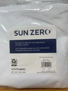 Sun Zero Lichtenbe Blackout Energy Efficient Grommet Curtain Panel 50x 63. White - Picture 1 of 1