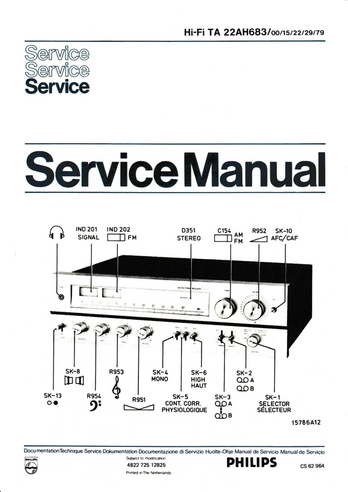 Servizio Manuale di Istruzioni per Philips 22 Ah 683 - Immagine 1 di 1