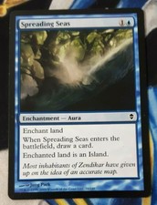 Spreading Seas MTG Zendikar Common Blue Enchantment Slightly Played x1 OC1