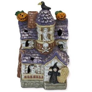 Casa de pueblo embrujada de cerámica de Halloween - bruja, fantasmas, calabazas - Imagen 1 de 4