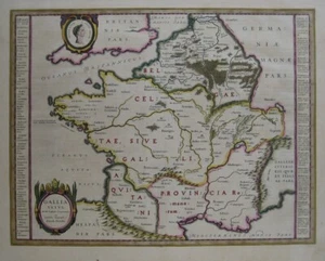 Mapa ORTELIUS GALLIA VETUS Julio César Antigua Galia Francia 1635 Willem Blaeu - Imagen 1 de 11
