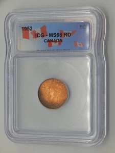 1952 CANADA MS66 RD ICG GRADED Canadian 1 CENT (BT572) - Bild 1 von 3