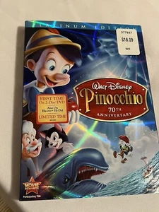 NEW Disney Pinocchio 70th Anniversary Platinum Edition (includes DVD + Blu-Ray) - Picture 1 of 2