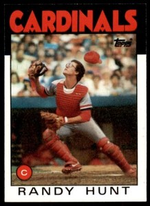 1986 Topps Baseball Card Randy Hunt Rookie D St. Louis Cardinals #218