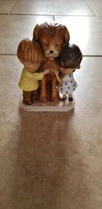 1973 Fran Mar Porcelain Gorham Moppets Boy Girl Dog Made in Japan - Picture 1 of 6