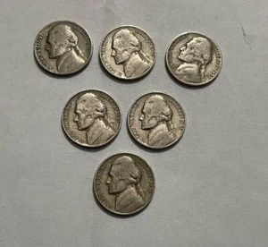 C27 Jefferson Nickels 1955D - Lot of 5 - Bild 1 von 2