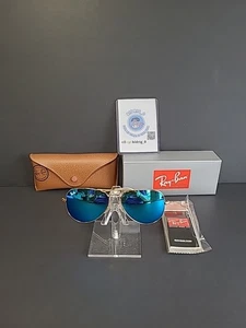 Ray Ban Pilotenbrille RB3025 58 mm goldfarbenes Gestell mit blau verspiegelten Gläsern - Bild 1 von 8